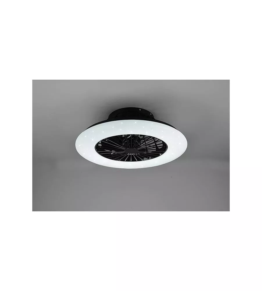VENTILATORE DA SOFFITTO "STRALSUND" NERO CON LED INCLUSO Ø50 CM, 30W